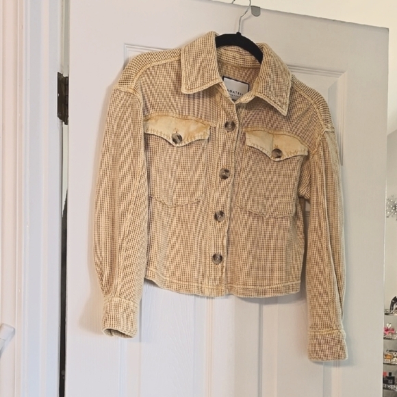 BAGATELLE XS Women's Yellow Plaid Jacket - Picture 1 of 6